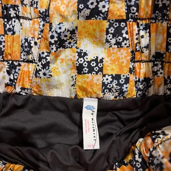 FP Movement by Free People High Waist Checkered Shorts - Yellow and Black - Picture 3 of 6